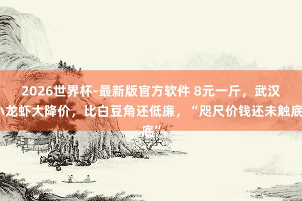 2026世界杯-最新版官方软件 8元一斤，武汉小龙虾大降价，比白豆角还低廉，“咫尺价钱还未触底”