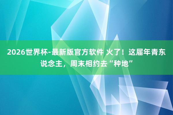 2026世界杯-最新版官方软件 火了！这届年青东说念主，周末相约去“种地”