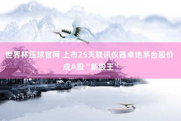 世界杯压球官网 上市25天联讯仪器卓绝茅台股价 成A股“新股王”