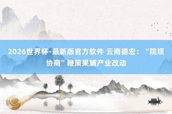 2026世界杯-最新版官方软件 云南德宏：“院坝协商”鞭策果脯产业改动