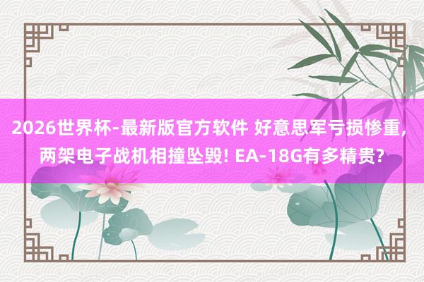 2026世界杯-最新版官方软件 好意思军亏损惨重， 两架电子战机相撞坠毁! EA-18G有多精贵?