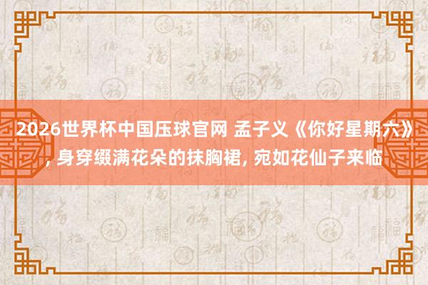 2026世界杯中国压球官网 孟子义《你好星期六》， 身穿缀满花朵的抹胸裙，<a href=