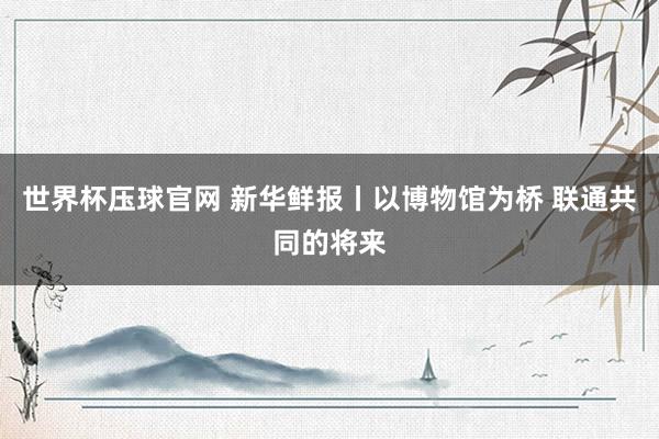 世界杯压球官网 新华鲜报丨以博物馆为桥 联通共同的将来