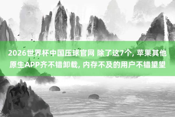2026世界杯中国压球官网 除了这7个， 苹果其他原生APP齐不错卸载， 内存不及的用户不错望望