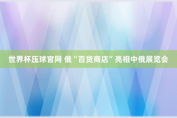 世界杯压球官网 俄“百货商店”亮相中俄展览会