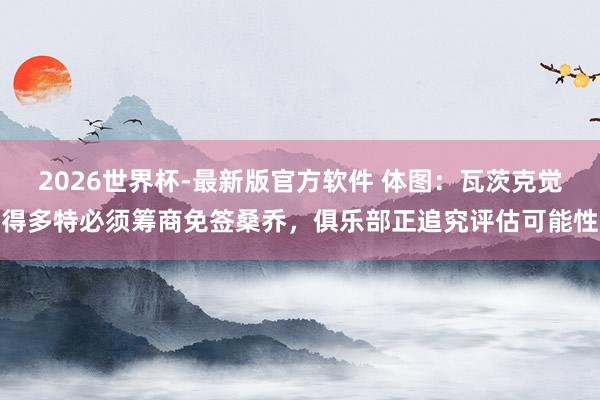 2026世界杯-最新版官方软件 体图：瓦茨克觉得多特必须筹商免签桑乔，俱乐部正追究评估可能性