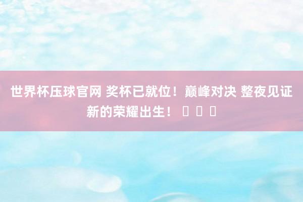 世界杯压球官网 奖杯已就位！巅峰对决 整夜见证新的荣耀出生！ ​​​