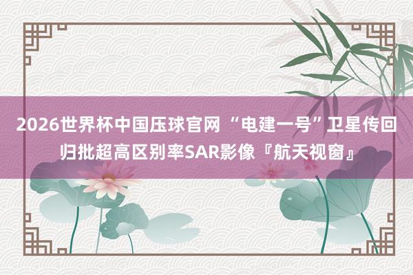 2026世界杯中国压球官网 “电建一号”卫星传回归批超高区别率SAR影像『航天视窗』