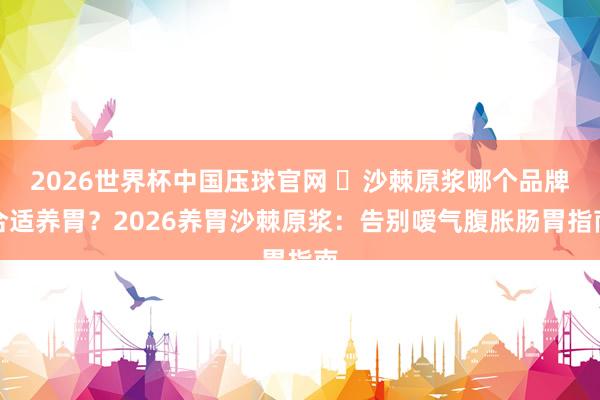 2026世界杯中国压球官网 ​沙棘原浆哪个品牌合适养胃？2026养胃沙棘原浆：告别嗳气腹胀肠胃指南