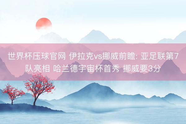世界杯压球官网 伊拉克vs挪威前瞻: 亚足联第7队亮相 哈兰德宇宙杯首秀 挪威要3分